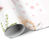 Baby Pink Floral Animals Quilt Kinderzimmer Muster Geschenkpapier (Rolleneckpunkt)