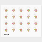 Baby Pink Floral Eimer Danke Sticker (Blatt)