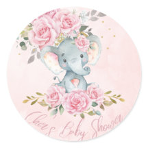Baby Pink Floral Niedlich Elefanten Twins Baby Dus