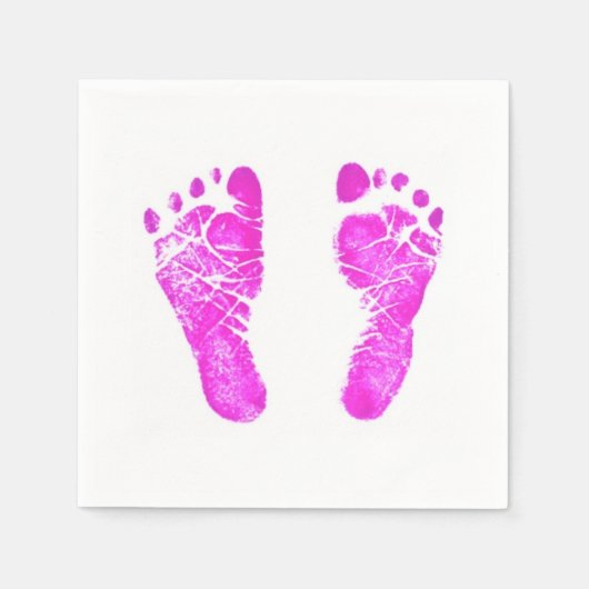 Baby Pink Footprints Serviette (Vorderseite)