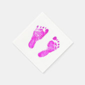 Baby Pink Footprints Serviette (Ecke)