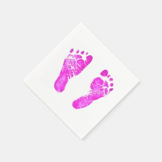 Baby Pink Footprints Serviette (Ecke)