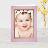 BABY PINK FOTO PORTRAIT FRAME, TEMPLATE FOTO KARTE (Gelbe Blume)