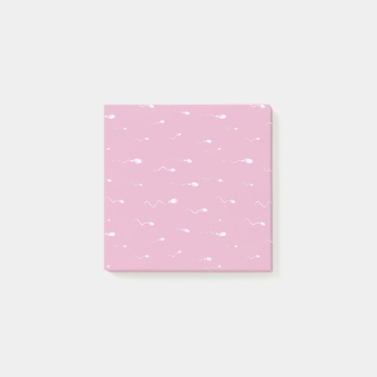 Baby Pink Funny Sperm Post-it Klebezettel (Vorderseite)
