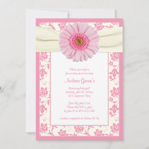 Baby Pink Gerbera Elvory Kinderdusche Einladung