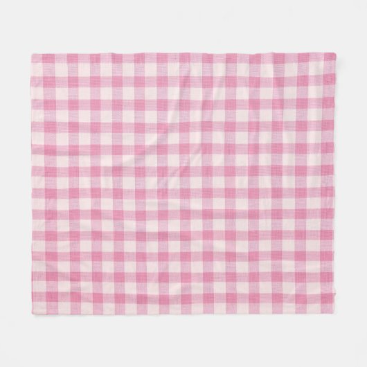 Baby Pink Gingham Fleecedecke (Vorderseite (Horizontal))