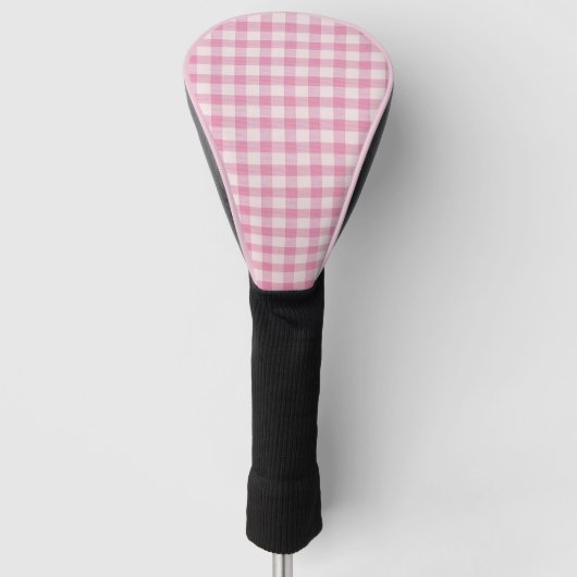 Baby Pink Gingham Golf Headcover (Vorderseite)