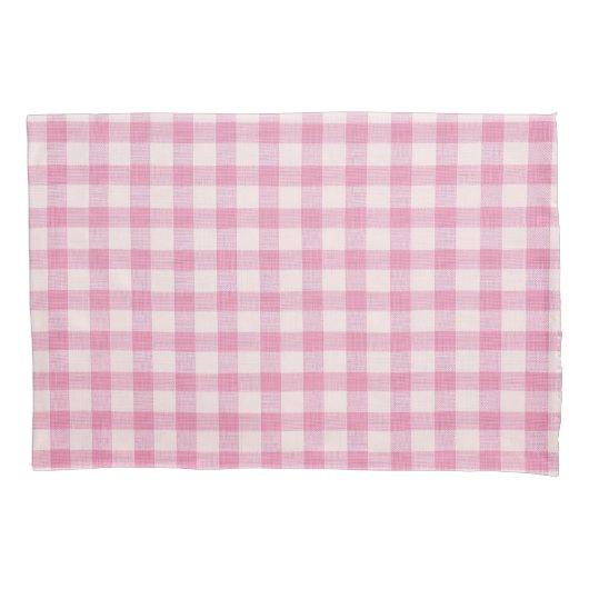 Baby Pink Gingham Kissenbezug (Vorderseite)
