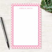 Baby Pink Gingham mit Grenzen Post-it Klebezettel