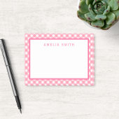 Baby Pink Gingham mit Grenzen Post-it Klebezettel