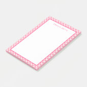Baby Pink Gingham mit Grenzen Post-it Klebezettel (angewinkelt)