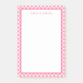 Baby Pink Gingham mit Grenzen Post-it Klebezettel (Vorderseite)