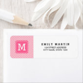 Baby Pink Gingham Monogram Address Label (Insitu)