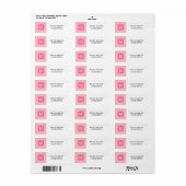 Baby Pink Gingham Monogram Address Label (Vorne)