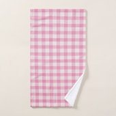 Baby Pink Gingham-Muster Badhandtuch Set (Handtuch)