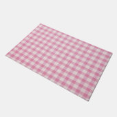 Baby Pink Gingham-Muster Fußmatte (Schrägansicht)
