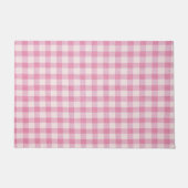 Baby Pink Gingham-Muster Fußmatte (Vorderseite)