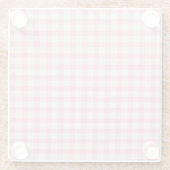 Baby-Pink-Gingham-Muster Glasuntersetzer (Rückseite)