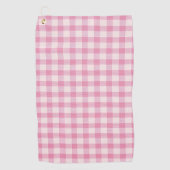 Baby Pink Gingham-Muster Golfhandtuch (Vorderseite)