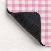 Baby-Pink-Gingham-Muster Mousepad (Ecke)