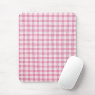 Baby-Pink-Gingham-Muster Mousepad