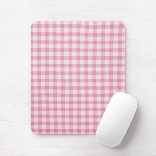 Baby-Pink-Gingham-Muster Mousepad (Mit Mouse)