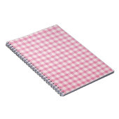 Baby Pink Gingham-Muster Notizblock (Rechte Seite)