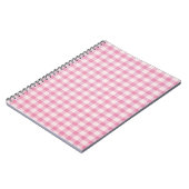 Baby Pink Gingham-Muster Notizblock (Linke Seite)