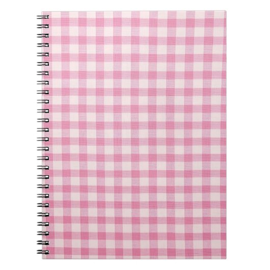 Baby Pink Gingham-Muster Notizblock (Vorderseite)