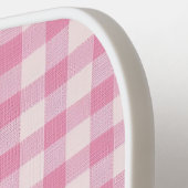 Baby Pink Gingham-Muster Pickleball Schläger (Linke Seite)