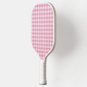 Baby Pink Gingham-Muster Pickleball Schläger (Links)