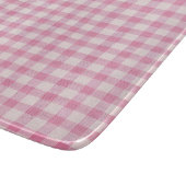 Baby Pink Gingham-Muster Schneidebrett (Ecke)