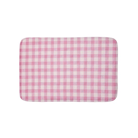Baby Pink Gingham Pattern Badematte (Vorderseite)