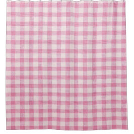Baby Pink Gingham Pattern Duschvorhang