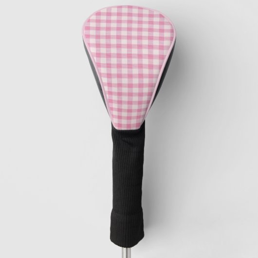 Baby Pink Gingham Pattern Golf Headcover (Vorderseite)