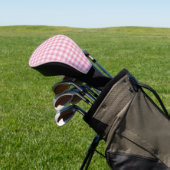 Baby Pink Gingham Pattern Golf Headcover (In SItu)