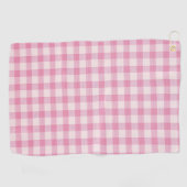 Baby Pink Gingham Pattern Golfhandtuch (Horizontal)