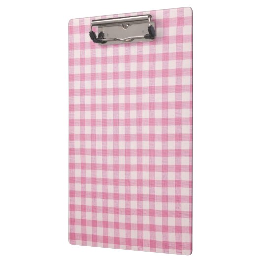 Baby Pink Gingham Pattern Klemmbrett (Links)