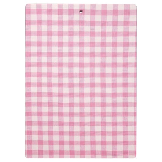 Baby Pink Gingham Pattern Klemmbrett (Rückseite)