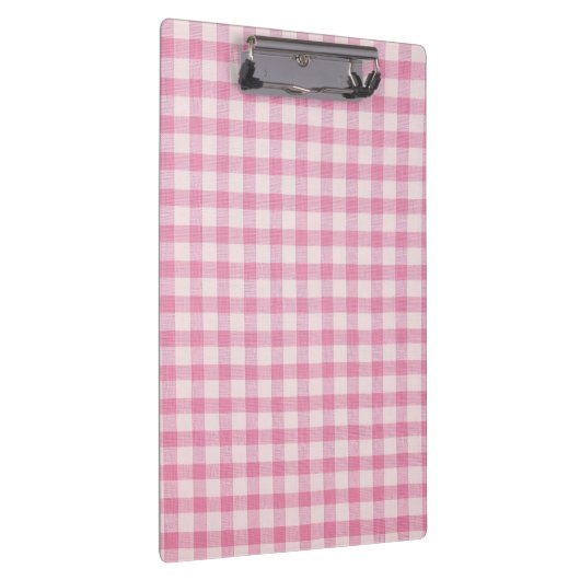 Baby Pink Gingham Pattern Klemmbrett (Rechts)