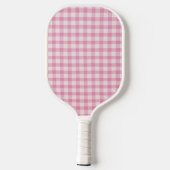 Baby Pink Gingham Pattern Pickleball Schläger (Rückseite)