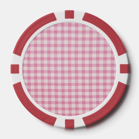 Baby Pink Gingham Pattern Pokerchips (Vorderseite)
