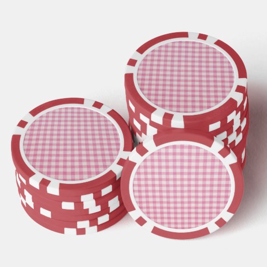 Baby Pink Gingham Pattern Pokerchips (Stapel)