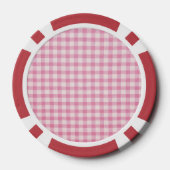 Baby Pink Gingham Pattern Pokerchips (Rückseite)