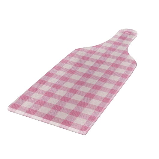 Baby Pink Gingham Pattern Schneidebrett (Ecke)