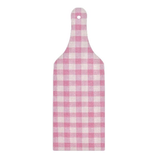 Baby Pink Gingham Pattern Schneidebrett (Vorderseite)