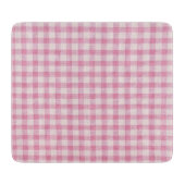 Baby Pink Gingham Pattern Schneidebrett (Vorderseite)