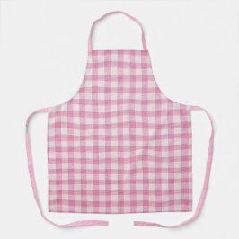Baby Pink Gingham Pattern Schürze