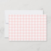 Baby Pink Gingham Personal Stationery Dankeskarte (Rückseite)