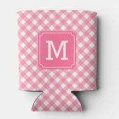 Baby Pink Gingham Personalize Monogram Dosenkühler (Rückseite)